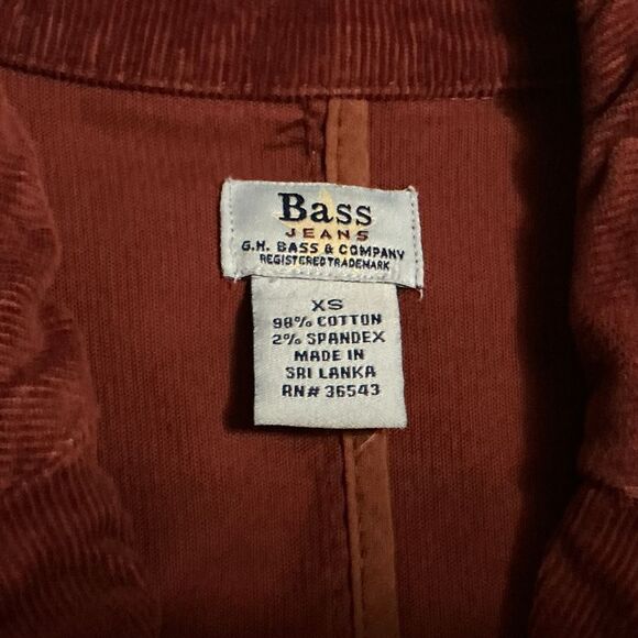 GH Bass Women's Corduroy Jacket Size XS Pockets Metal Buttons Color Red Wine - Picture 4 of 5